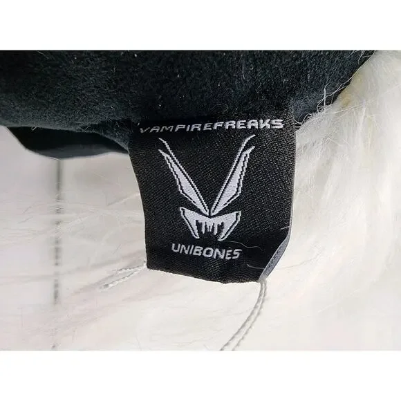 VampireFreaks Unibones 12" Plush Black & White Skeleton Unicorn Goth - Picture 4 of 7
